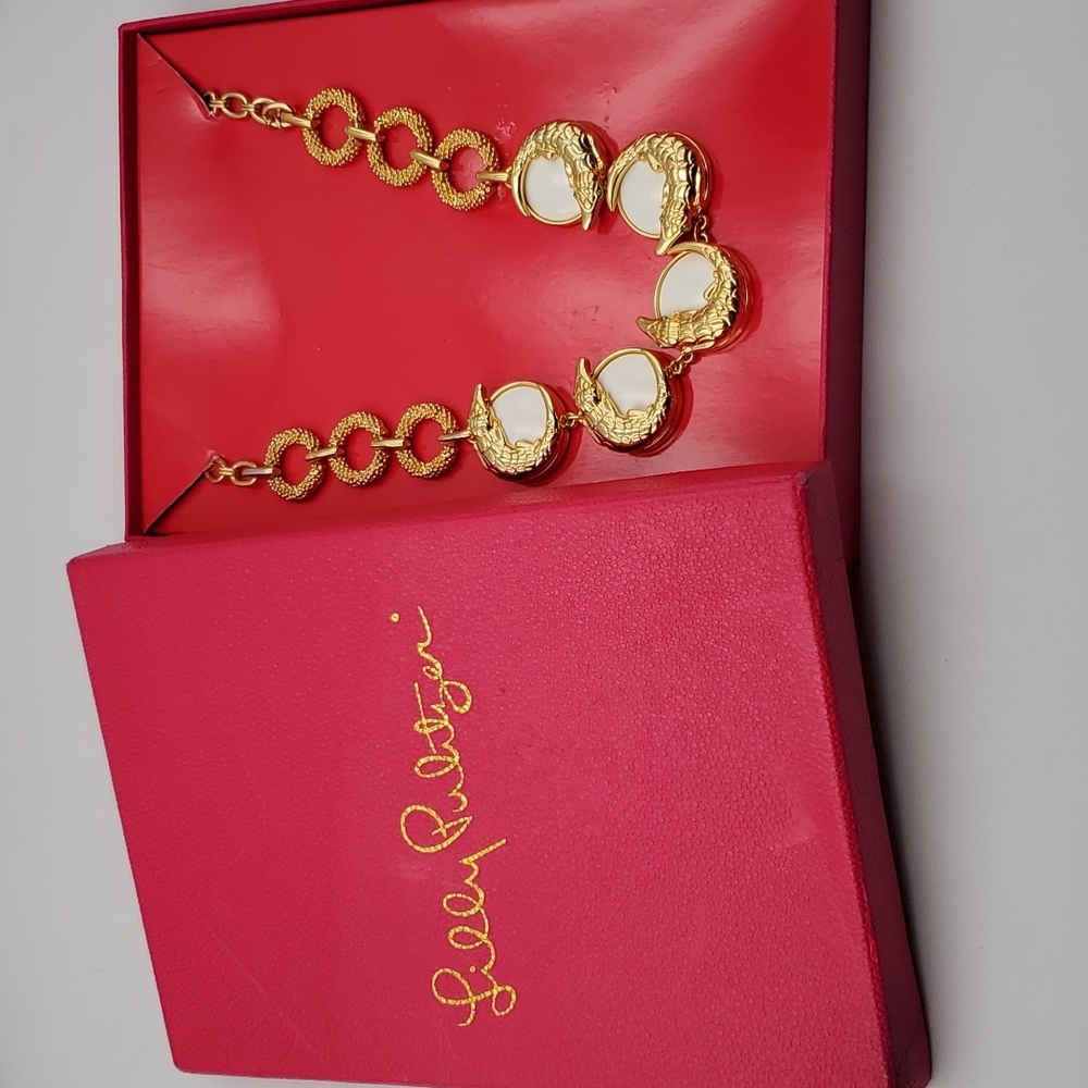Lilly Pulitzer Gold Tone Alligator Necklace - Picture 2 of 11